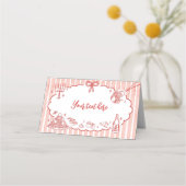 Little Meatball Italian Pasta Birthday Food Tent プレイスカード (裏面)