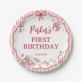 Little Meatball Italian Pasta Birthday Party ペーパープレート (正面)