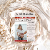 Little Meatball Newspaper Unique Photo Baby Shower 招待状