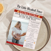 Little Meatball Newspaper Unique Photo Baby Shower 招待状