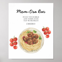 Little Meatball on the way Baby shower Mimosa bar ポスター