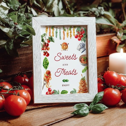 Little Meatball Pasta Baby Shower Sweets Treats ポスター