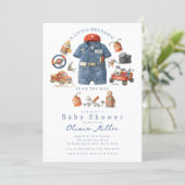 Little Mechanic Baby Shower Invitation Boy 招待状 (スタンド正面)
