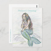 Little Mermaid Art Greeting Custom Note Postcards ポストカード (正面/裏面)