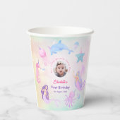  Little Mermaid Baby Girl First Birthday Cups 紙コップ (裏面)