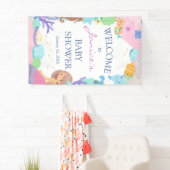 Little Mermaid Baby Shower Welcome Sign Banner 横断幕 (インサイチュ)
