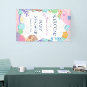 Little Mermaid Baby Shower Welcome Sign Banner 横断幕 (トレードショー)