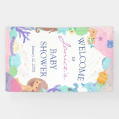 Little Mermaid Baby Shower Welcome Sign Banner 横断幕 (横)