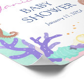Little Mermaid Baby Shower Welcome Sign Poster ポスター (角)