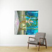 Little Mermaid Cute Fantasy Girl, Blue Ocean タペストリー (インサイチュ(横))