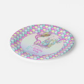 Little Mermaid of Color - Girl 1st Birthdayパーティー ペーパープレート (アングル)