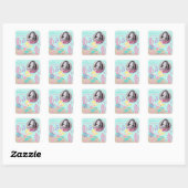 Little Mermaid Photo Stickerブロンド3 スクエアシール (シート)