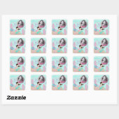 Little Mermaid Photo Sticker Brunette 2 スクエアシール (シート)