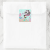 Little Mermaid Photo Sticker Brunette 2 スクエアシール (バッグ)