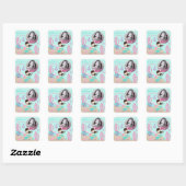 Little Mermaid Photo Sticker Brunette 4 スクエアシール (シート)