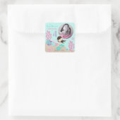 Little Mermaid Photo Sticker Brunette 4 スクエアシール (バッグ)