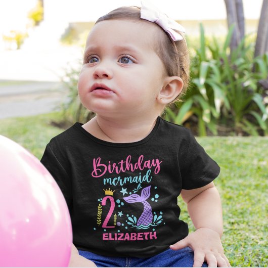 Little Mermaid's 2nd Birthday Girl ベビーTシャツ