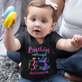 Little Mermaid's 3rd Birthday Girl ベビーTシャツ