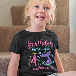 Little Mermaid's 4th Birthday Girl Tシャツ