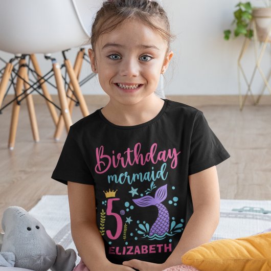 Little Mermaid's 5th Birthday Girl Tシャツ