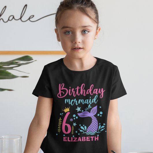 Little Mermaid's 6th Birthday Girl Tシャツ