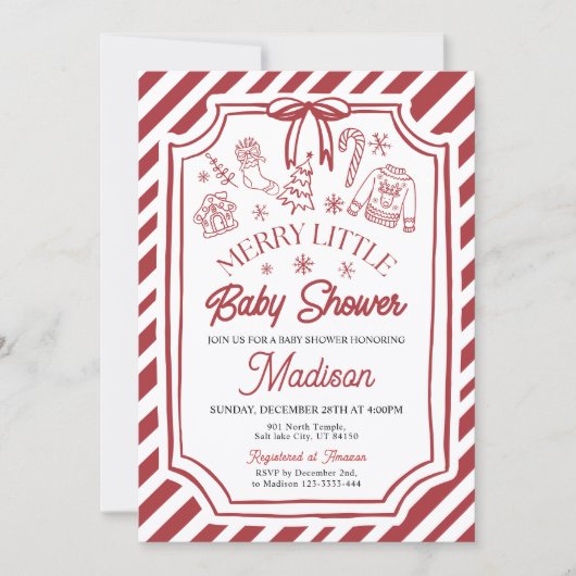 Little Merry Baby Shower Invitation 招待状 (正面)