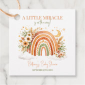 Little Miracle Boho Rainbow Baby Shower フェイバータグ (正面)