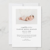 Little Miracle Christmas White Photo Birth 案内状 (裏面)