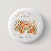 Little Miracle Is On The Way Rainbow Baby Shower  缶バッジ (正面)