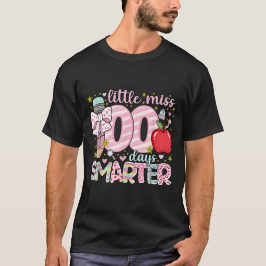 Little Miss 100 Days Smarter Kids Girls 100th Day Tシャツ (正面)