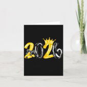 Little Miss 2026 Coquette Bow Crown Happy New Year カード (正面)