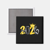 Little Miss 2026 Coquette Bow Crown Happy New Year マグネット (正面/裏面)