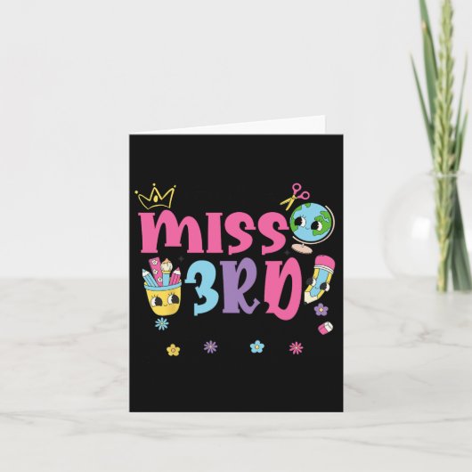 Little Miss 3rd Grader First Day Of School 3rd Gra カード (正面)