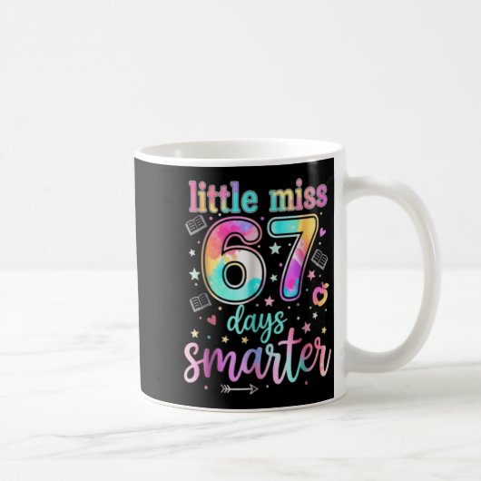 Little Miss 67 Days Smarter 67 Days Of School Six  コーヒーマグカップ (右)
