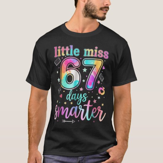 Little Miss 67 Days Smarter 67 Days Of School Six  Tシャツ (正面)