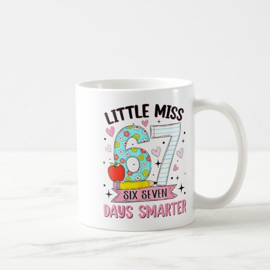 Little Miss 67 Days Smarter Coquette Bow 67th Day コーヒーマグカップ (右)