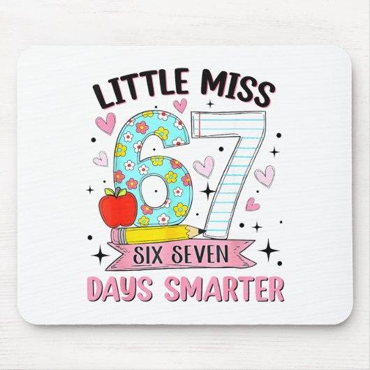 Little Miss 67 Days Smarter Coquette Bow 67th Day  マウスパッド (正面)