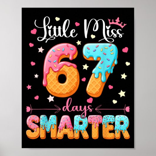 Little Miss 67 Days Smarter Kids Girls 67th Day Of ポスター (正面)