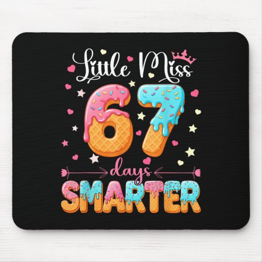 Little Miss 67 Days Smarter Kids Girls 67th Day Of マウスパッド (正面)