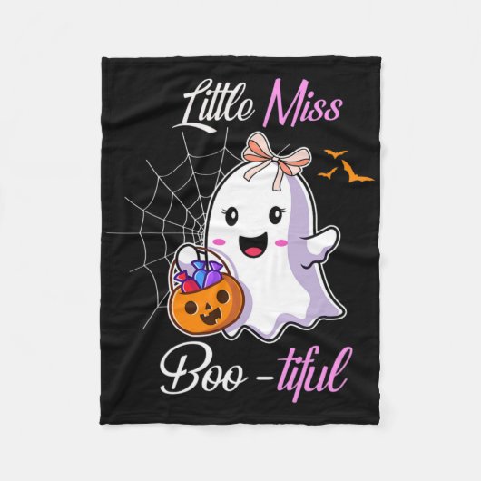 Little Miss Boo-tiful Funny Cute Halloween Costume フリースブランケット (正面)