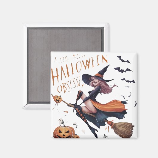Little Miss Halloween Obsessed マグネット (正面/裏面)