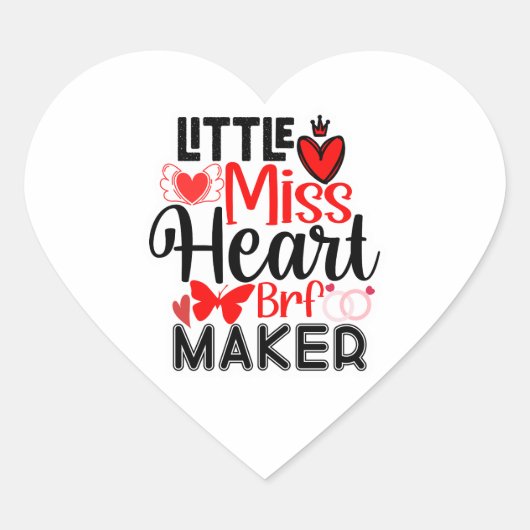 Little Miss Heart Breaker Valentine – Cute Love ハートシール (正面)