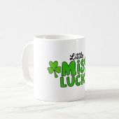 Little Miss Lucky - Cute Shamrock コーヒーマグカップ (正面左)