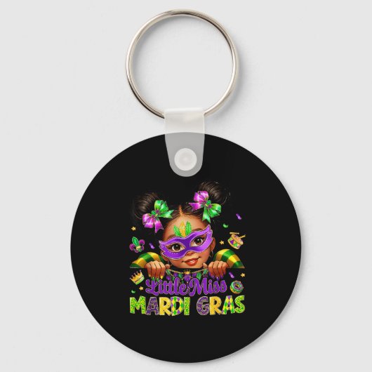 Little Miss Mardi Gras Carnival New Orleans Fleur  キーホルダー (正面)