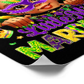 Little Miss Mardi Gras Carnival New Orleans Fleur  ポスター (角)