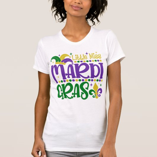 Little Miss Mardi Gras Cute Carnival Outfit Tシャツ (正面)