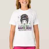 "Little Miss Mardi Gras" , Messy Bun Carnival  Tシャツ (正面)