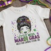 "Little Miss Mardi Gras" , Messy Bun Carnival  Tシャツ