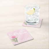 Little Miss ONEderful 1st First Birthday スクエアペーパーコースター (インサイチュ)