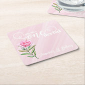 Little Miss ONEderful 1st First Birthday スクエアペーパーコースター (アングル)